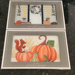 Two (2)NIB l Glass Cutting/ Charcuterie Boards 12"x8"
